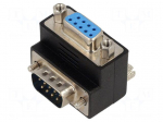 Adapter | D-Sub 9pin socket 270&deg; up/down,D-Sub 9pin plug | black