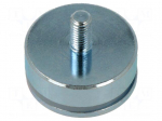 Magnet: permanent | NdFeB | 132N | &Oslash;: 25mm | H: 16.5mm | with stud bolt