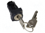 Switch: rotary with key | 16mm | Stabl.pos: 2 | black | none | Pos: 2