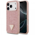 Case Guess Rhinestone Triangle Logo for iPhone 17 Pro / pink