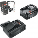 Bosch DIY & Garden Cordless Starter Set 18V 1x 4.0Ah + Quick Charger AL 18V-44 black, Li-ion battery 4.0Ah, POWER FOR ALL ALLIANCE