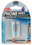Ansmann AAA NiMH Rechargeable Batteries, 1.2V, 800mAh, 2-Pack