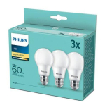 Desc lamp Philips  Philips  E27  60W  3 gab - LED spuldze 60W E27 Warm white  3 pcs