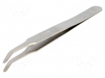 Tweezers | 115mm | SMD | Blades: curved | Blade tip shape: round