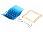 Heatsink: extruded | grilled | BGA | blue | L: 29mm | W: 29mm | H: 12.5mm