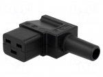 Connector: AC supply | plug | female | 16A | 250VAC | IEC 60320 | C19 (J)