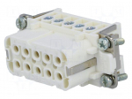 Connector: HDC | contact insert | female | C146 | PIN: 10 | 10+PE | 16A