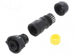 Connector: circular | female | plug | screw terminal | PIN: 5 | IP68