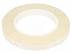 Tape: electrical insulating | W: 12mm | L: 50m | Thk: 165um | white | 5%