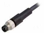 Connection lead | M8 | PIN: 3 | straight | 5m | plug | 60VAC | 4A | -25&divide;80&deg;C