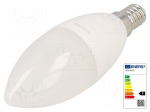 LED lamp | white cold | E14 | 230VAC | 806lm | P: 7W | 6500K | CRImin: 80
