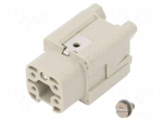 Connector: HDC | female | HDC | PIN: 5 | 16A | 600V | 4+PE | size 1 | screws