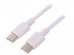 Cable | USB 2.0 | USB C plug,both sides | 2m | white