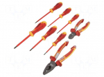 Tools set: for assembly work | cardboard packaging | 1kV | 8pcs.