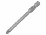 Screwdriver bit | Pozidriv&reg; | 1/4" | Overall len: 70mm