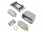 Connector: HDC | male + female | HE | PIN: 16 | 16A | 500V | 16+PE | size 6