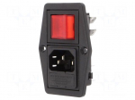 Connector: AC supply | socket | male | 10A | 250VAC | C14 (E) | IEC 60320