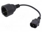 Cable | 3x0.75mm2 | CEE 7/3 (F) socket,IEC C14 male | PVC | 0.15m