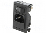 Connector: AC supply | socket | male | 10A | 250VAC | C14 (E) | IEC 60320