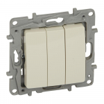 One-way switch Niloe - 3-gang - 10 AX - 250 V - screw terminals - ivory