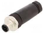 Connector: M12 | plug | male | 713 | 4A | 250V | PIN: 4 | IP67 | straight | PA