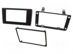 Radio frame | Dacia | 2 DIN | black | Kit: mounting frame,bezel x2