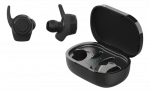Earphones STREETZ Wireless stay-in-ear headphones with charging case, sweat resistant, BT 5, TWS, black / TWS-112