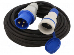 Extension lead | 3x2.5mm2 | 15m | rubber | black | Sockets no: 1 | 16A
