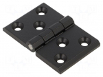 Hinge | Width: 76mm | zinc alloy | black | H: 50mm | Holes no: 6