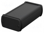 Enclosure: with panel | ALUBOS 600 | X: 57mm | Y: 100mm | Z: 32mm | black