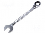 Wrench: combination spanner | rattle | 19mm | L: 247mm | satin