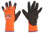 Protective gloves | Size: 11,XXL | orange | acrylic,latex | Thermo