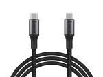 Tahvelarvutid ja tarvikud // USB kaablid // 66-159# Przyłącze usb-c - usb-c 2.0 1,0m czarne plecionka 100w