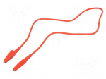 Test lead | Inom: 10A | Len: 0.6m | both sides,crocodile clip | red