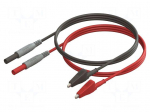 Test leads | Inom: 10A | Len: 0.6m | insulated | black,red | -20&divide;80&deg;C