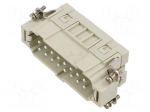 Connector: HDC | contact insert | male | CSE | PIN: 16 | 16A | 600V | 16+PE