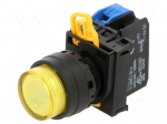 Switch: push-button | 22mm | Stabl.pos: 2 | NO | yellow | LED | IP65 | YW