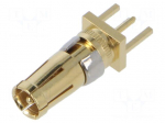 Contact | female | copper alloy | gold-plated | THT | on PCBs | straight