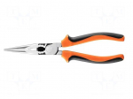 Pliers | straight,half-rounded nose,universal,elongated | 200mm
