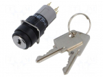 Switch: rotary with key | 16mm | Stabl.pos: 2 | NO x2 | 51 | Pos: 2
