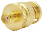 Adapter | BNC male,SMA female | Insulation: PTFE | 50&Omega; | brass | 4GHz