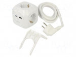 Plug socket strip: protective | Sockets: 4 | 230VAC | 16A | white | 1.4m