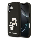 Back panel cover Karl Lagerfeld Apple iPhone 17 3D Rubber Karl and Choupette Case Black
