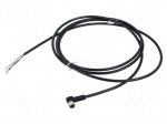 Cable: for sensors/automation | PIN: 3 | M8 female | angled | 2m | plug
