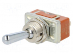 Switch: toggle | Pos: 2 | SPST | ON-OFF | 6A/125VAC | 6A/30VDC | -25&divide;70&deg;C