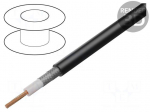 Wire: coaxial | RG6 | 1x19AWG | stranded | Cu | PVC | black | 305m | 1000ft