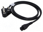 Cable | 3x0.75mm2 | IEC C5 female,IS 1293 (M) plug | PVC | 1.8m | 2.5A