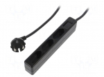 Plug socket strip: protective | Sockets: 3 | 250VAC | 7.5A | 1.5m | IP20
