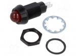 Indicator: LED | prominent | red | 110VAC | &Oslash;12.7mm | IP67 | connectors