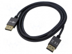 Cable | DisplayPort plug,both sides | PVC | 2m | black-grey | Core: Cu